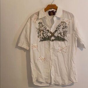 FRANKY MAX WHITE BUTTON DOWN SHIRT SIZE LARGE